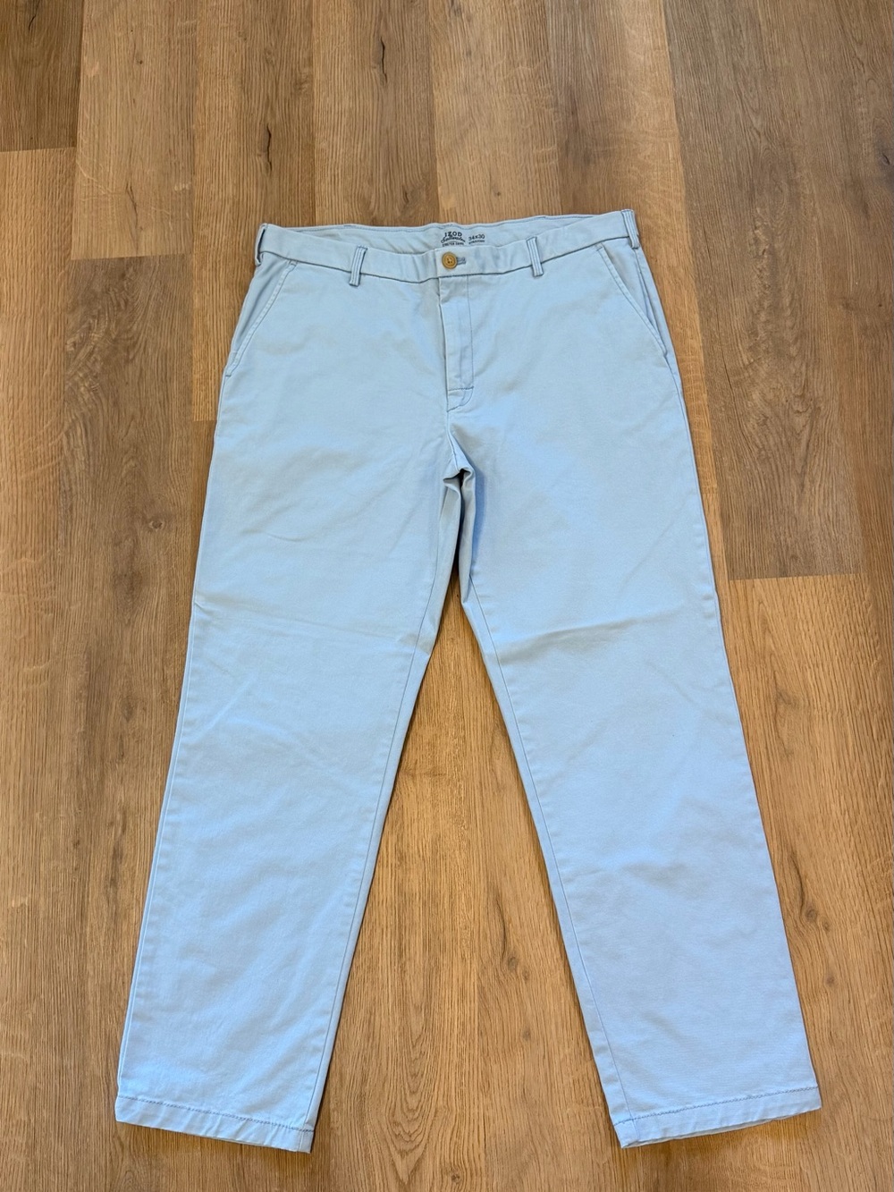 IZOD Saltwater Stretch Chino Pants Light Blue Straight Fit 34x30